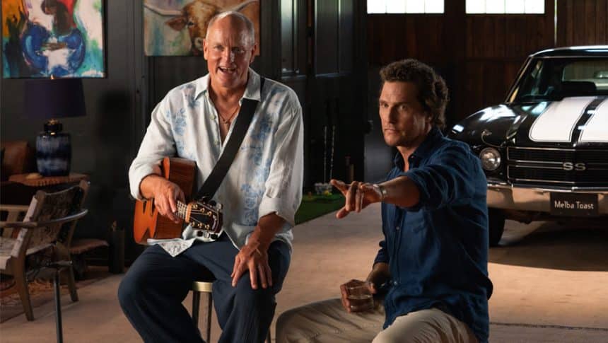 Woody Harrelson and Matthew McConaughey in a scene from Apple TV+'s Brothers.