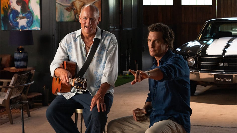 Woody Harrelson and Matthew McConaughey in a scene from Apple TV+'s Brothers.