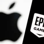 Apple and Epic Games logos displayed side by side during an ongoing legal dispute.