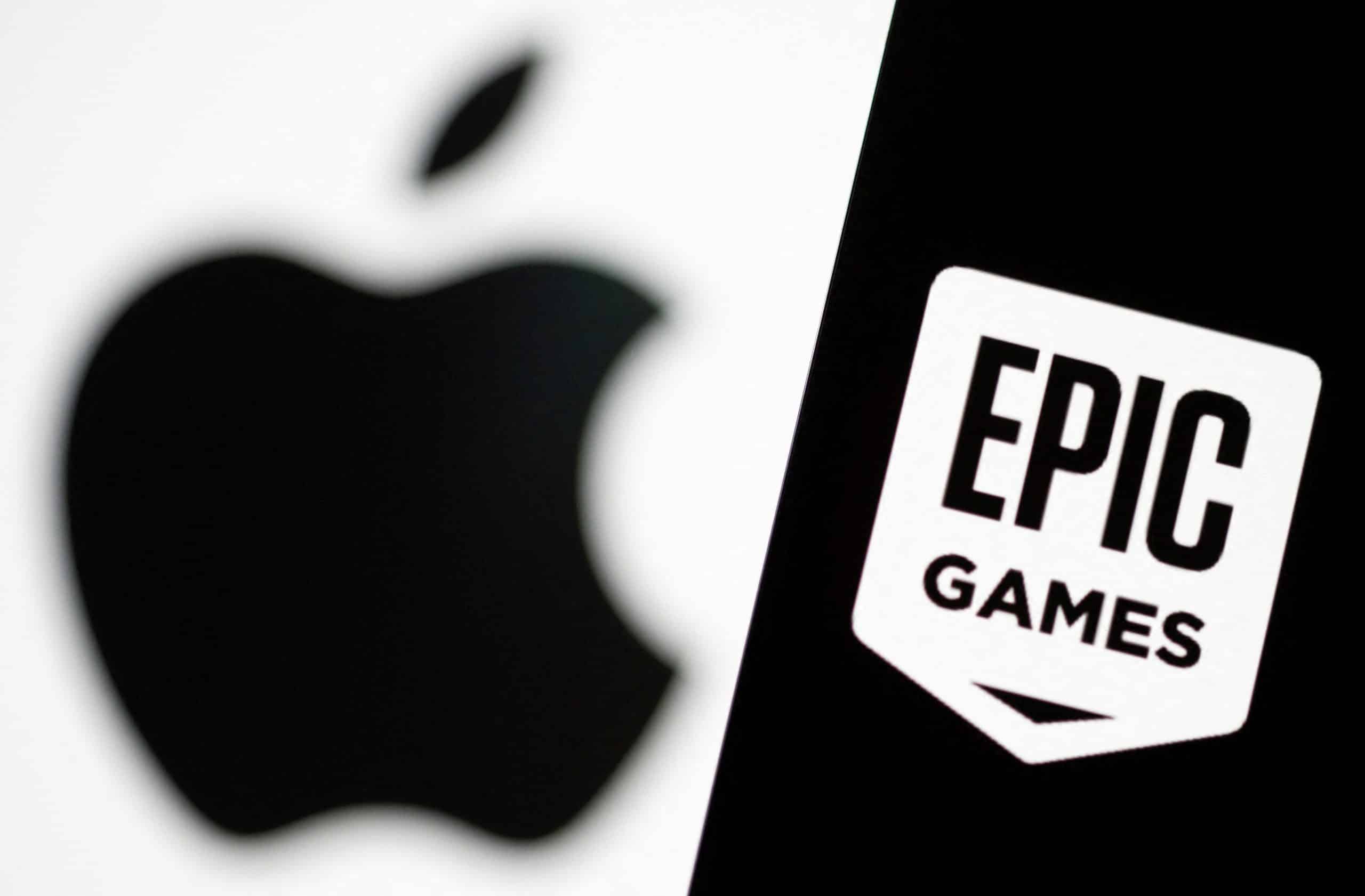Apple and Epic Games logos displayed side by side, representing their ongoing legal dispute.