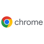 Google Chrome logo displayed beside the Chrome wordmark on a light background.