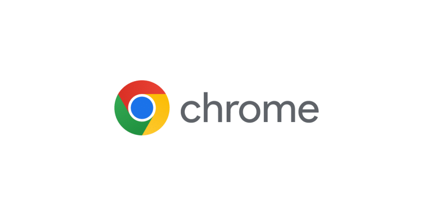 Google Chrome logo displayed beside the Chrome wordmark on a light background.