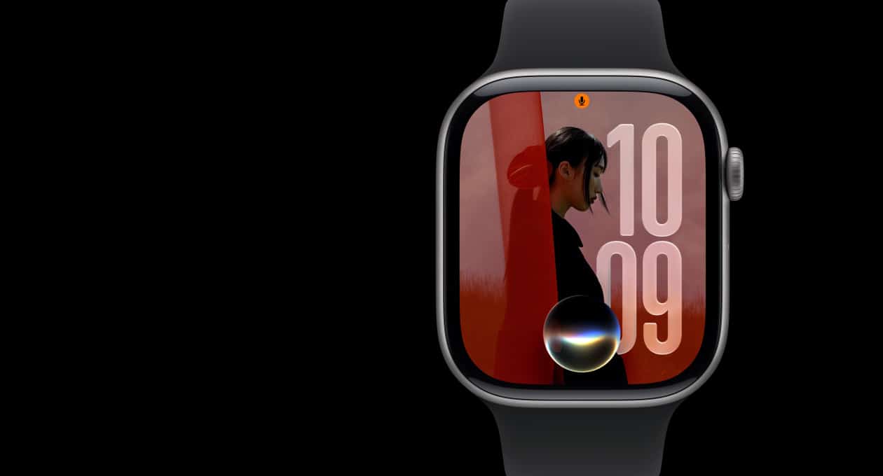 Apple Watch displaying the watchOS 27 interface with Siri on screen.