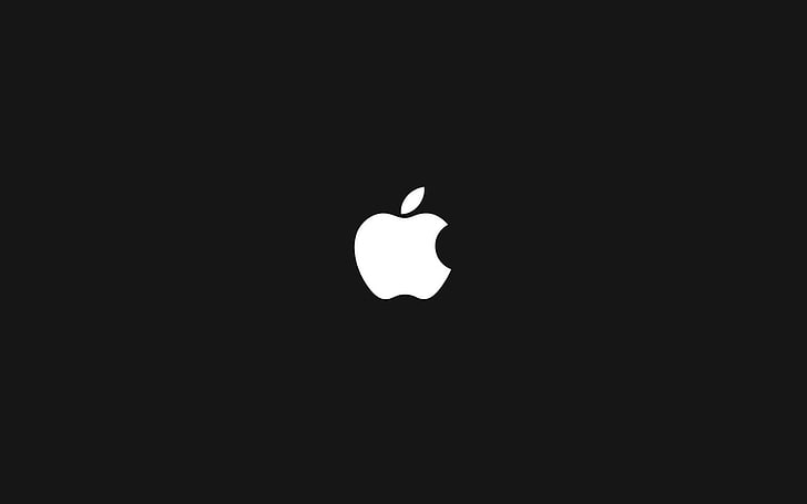 White Apple logo on a black background.