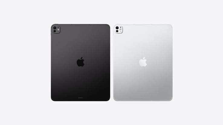 Black and silver iPads shown side by side from the back.