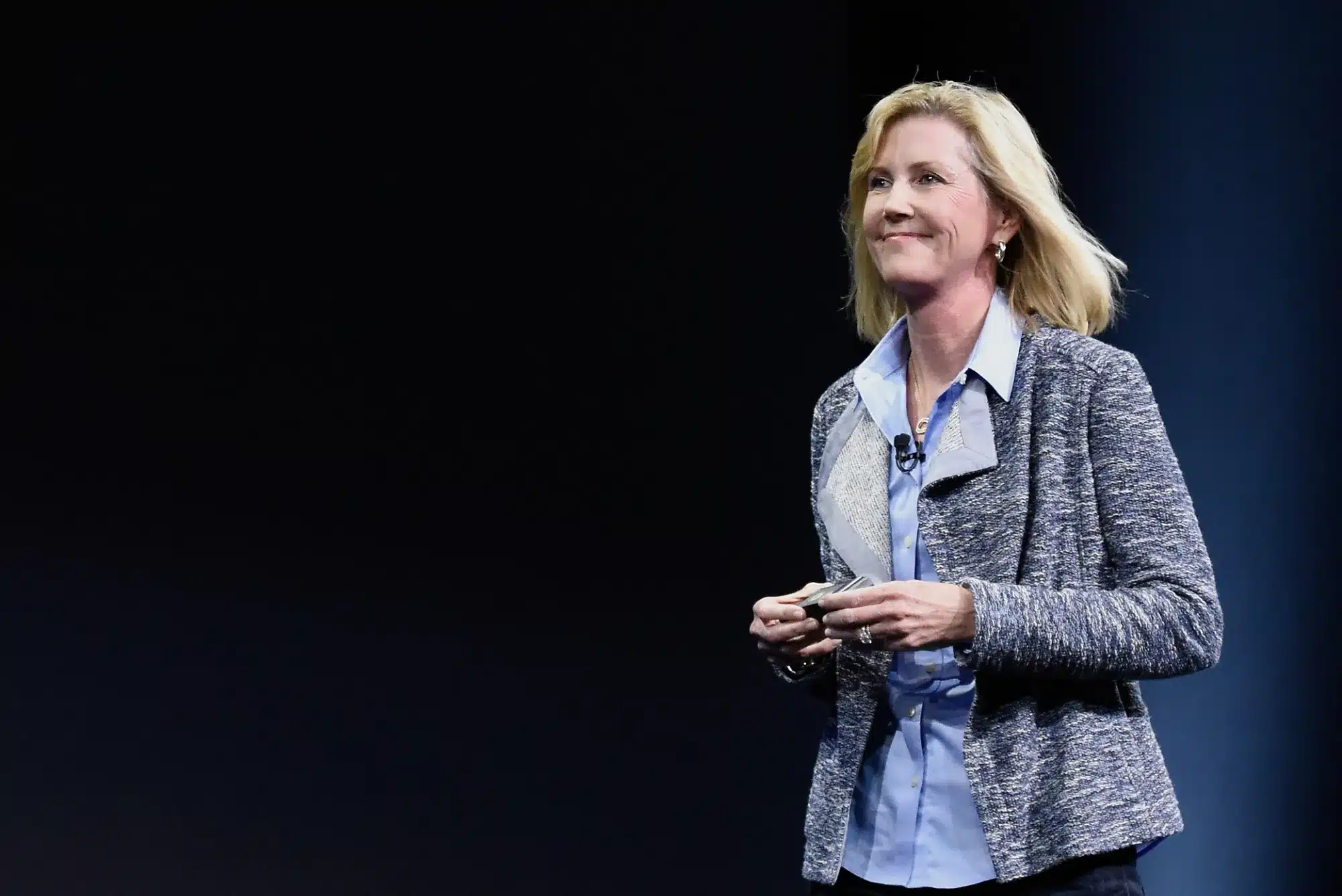 Apple executive Jennifer Bailey speaking on stage.