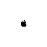 Black Apple logo centered on a white background.