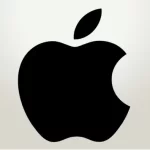 Black Apple logo on a light background.