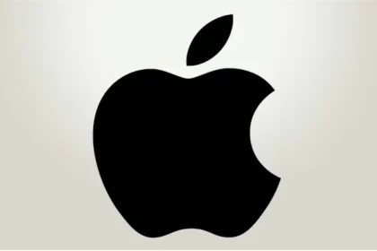 Black Apple logo on a light background.