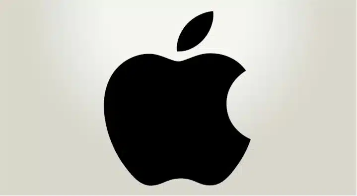 Black Apple logo on a light background.