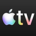 Apple TV logo on a dark background.