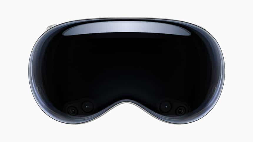 Apple Vision Pro headset viewed from the front.