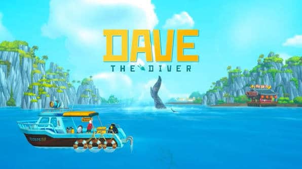 Dave the Diver artwork featuring a boat on a bright blue ocean.