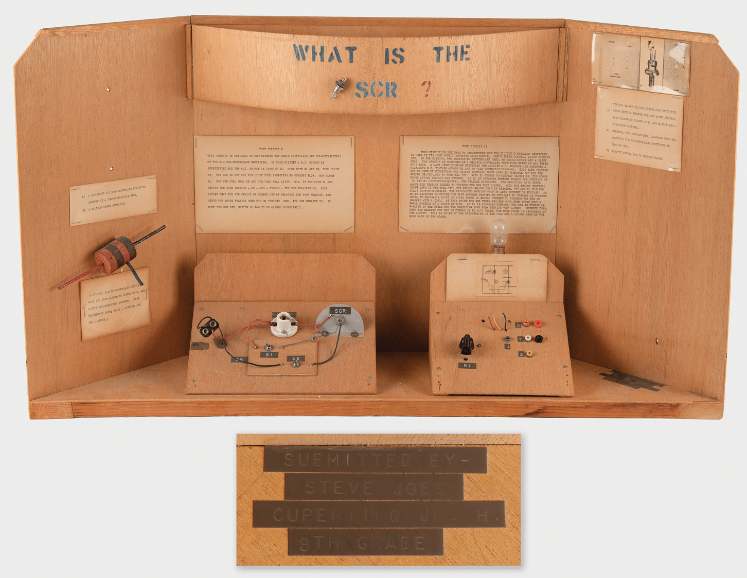 Steve Jobs’ eighth-grade science fair electronics project.