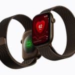 Apple Watch Series 12 displaying heart rate data.