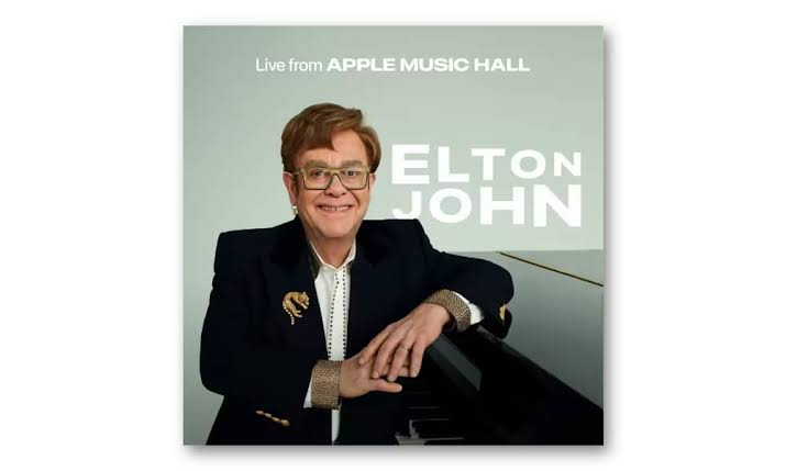 Elton John promoting his Apple Music Hall concert.