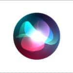 Colourful Apple Siri logo on a white background.