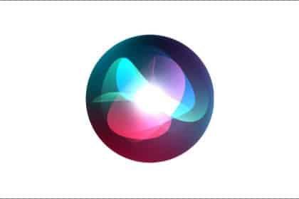 Colourful Apple Siri logo on a white background.