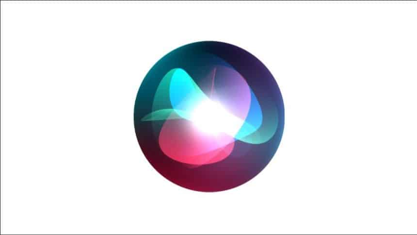 Colourful Apple Siri logo on a white background.
