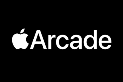 Apple Arcade logo on a black background.