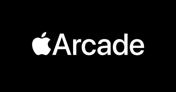 Apple Arcade logo on a black background.