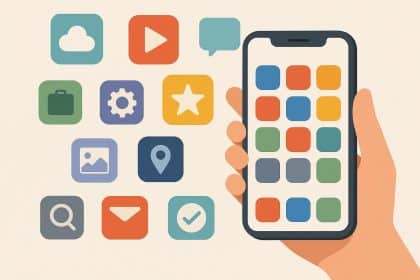 Smartphone displaying organized app icons, highlighting essential and valuable mobile applications