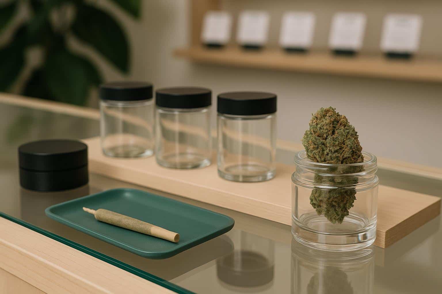 Chicago cannabis dispensary counter with products and staff illustrating proper shopping etiquette