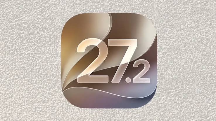 iOS 27.2 icon on a textured background.