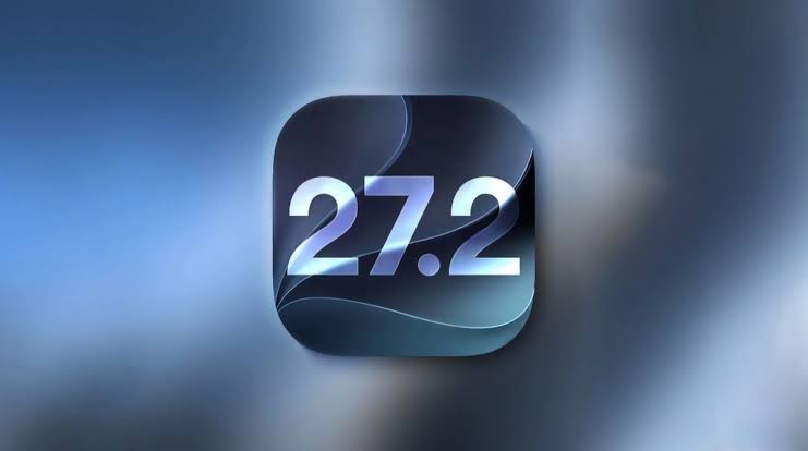 iOS 27.2 icon on a blue gradient background.