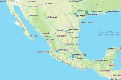 Map of Mexico and the Gulf of Mexico.
