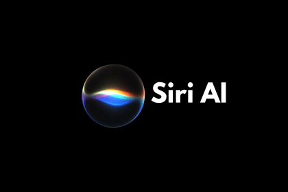 Siri AI logo on a black background.