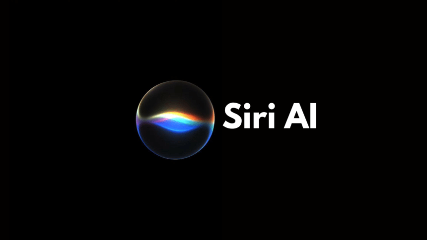 Siri AI logo on a black background.