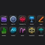 Apple Creator Studio app icons on a dark background.