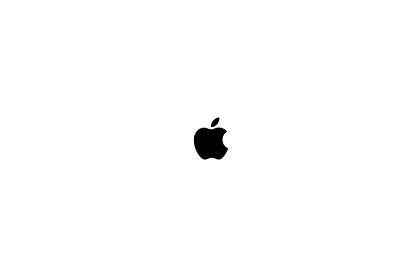 Black Apple logo centered on a plain white background.