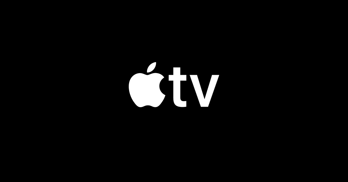 Apple TV logo on a black background.