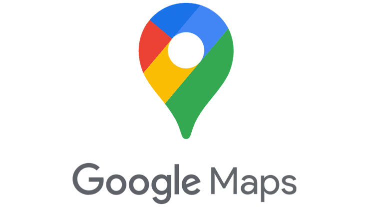 Google Maps logo with a colourful location pin on a white background.