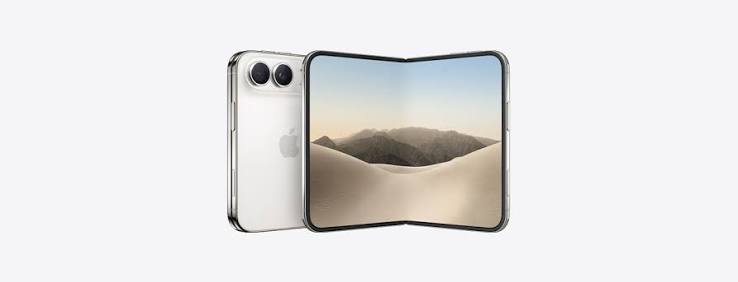 Foldable iPhone Duo shown open with its rear camera design.